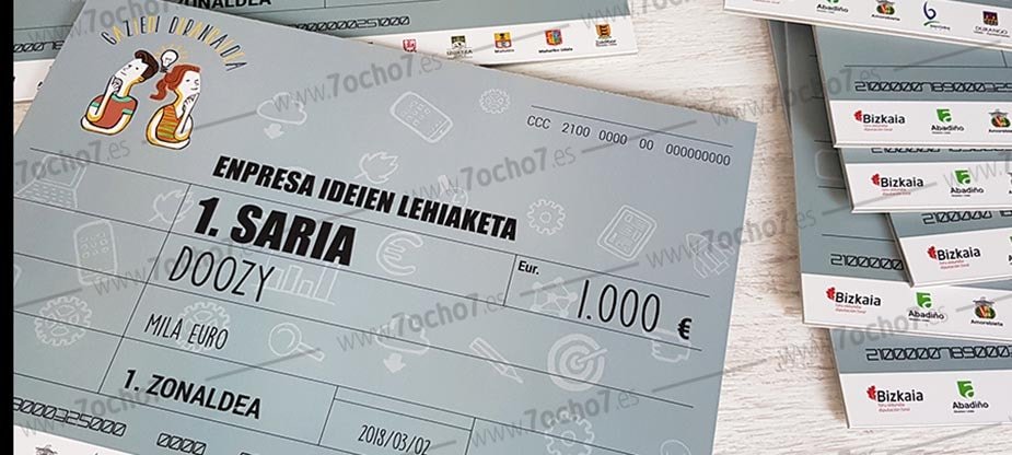 Diseño y producción de "cheques premio"